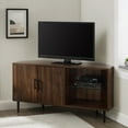 thumbnail image 6 of Walker Edison Basie 2-Door Corner TV Stand for TVs up to 55", Dark Walnut, 6 of 10