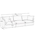 thumbnail image 3 of UXENAFANA Oversized Chenille Loveseat Sofa, 120'' Chenille Couch, Modern Comfy Deep Seat Sofa for Living Room Bedroom Office Apartment,DIY Combination,Orange, 3 of 5