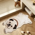 thumbnail image 6 of Homellea White Bulldog Dog Shaped Area Rug, 15.75 x 23.62 Inch Plush Look Animal Floor Mat for Bedroom, Living Room, Bedside, Entryway, Bathroom, Apartment and Home Decor, 6 of 9