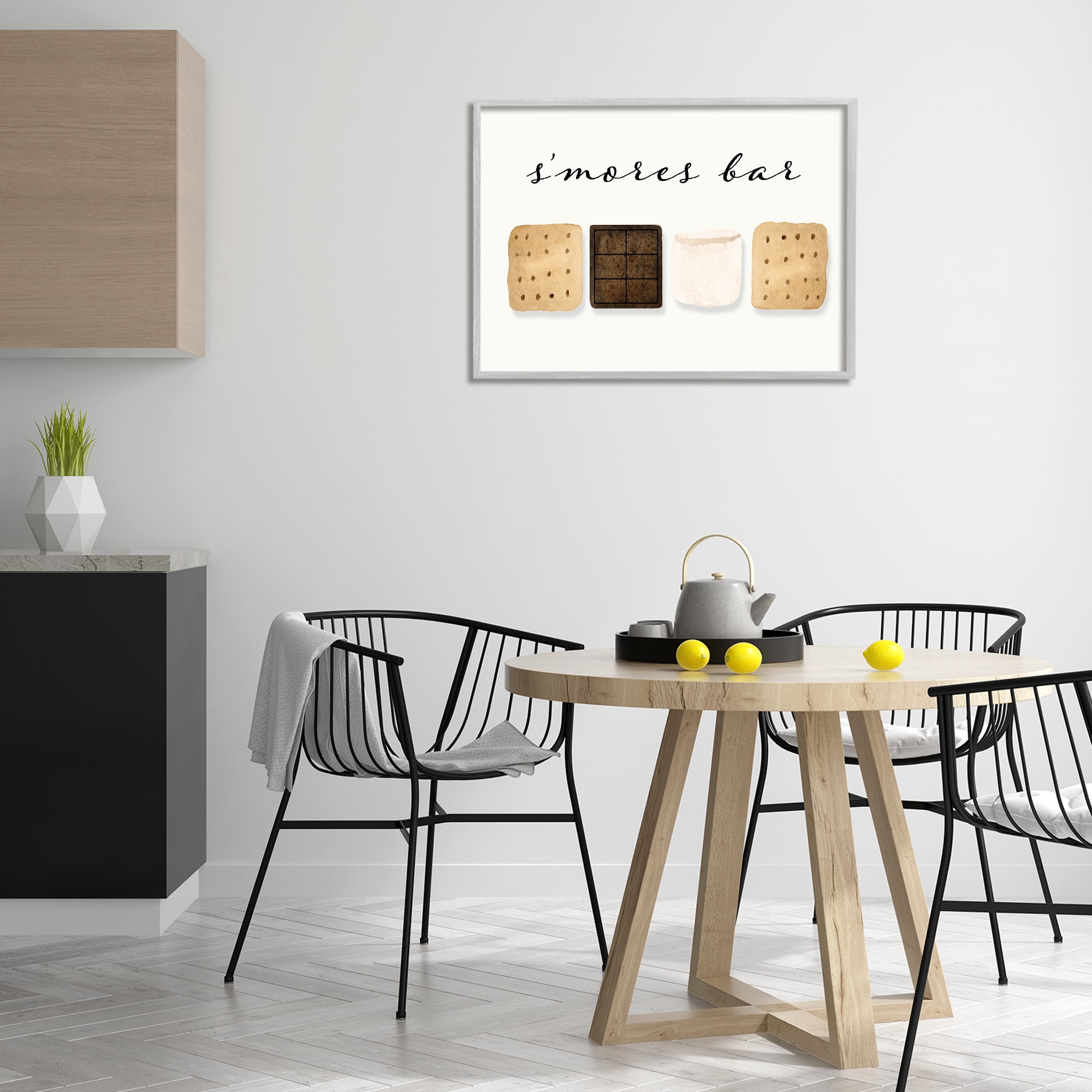 Stupell Industries S'mores Bar Ingredients Food & Beverage Painting Gray Framed Art Print Wall Art, 30 x 20