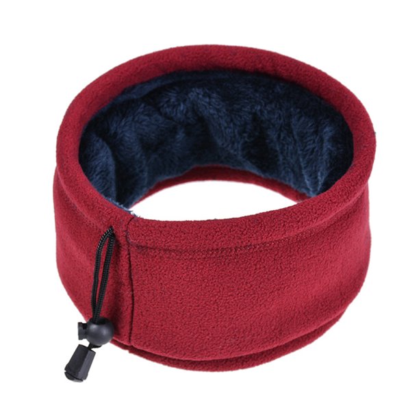 Polaina de cuello de forro polar de doble capa con cuello deportivo de invierno con cordón