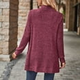 thumbnail image 4 of Qwertyu Womens Long Cardigan Lightweight Sweater Open Front Long Sleeve Cardigans with Pockets 2025 Wine L, 4 of 7