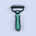 thumbnail image 4 of COM1950s Pet Grooming Tool- 2 Sided Undercoat Rake for Dogs &Cats-Safe and Effective Dematting Comb for Mats&Tangles Removing-No More Nasty Shedding Or Flying Hair Orange,17.5X9.5Cm(17+9 Blade), 4 of 8