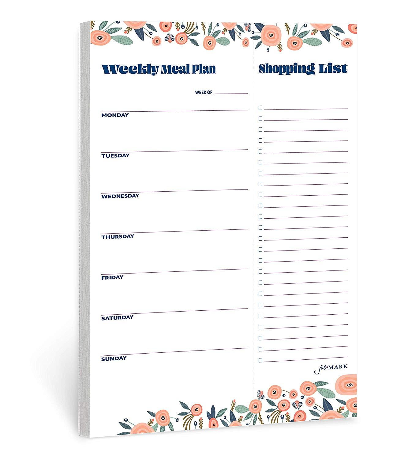 Calendars &amp; Planners Paper Weekly Plan Meal Planner Meal Prep Meal Planning Cactus Succulent ...