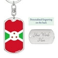 thumbnail image 2 of Burundi Flag Keychain Dog Tag Stainless Steel or 18k Gold, 2 of 16