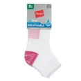 thumbnail image 4 of Hanes X-Temp Women's Ankle Socks, 6-Pairs White/Assorted Stripes 5-9, 4 of 5