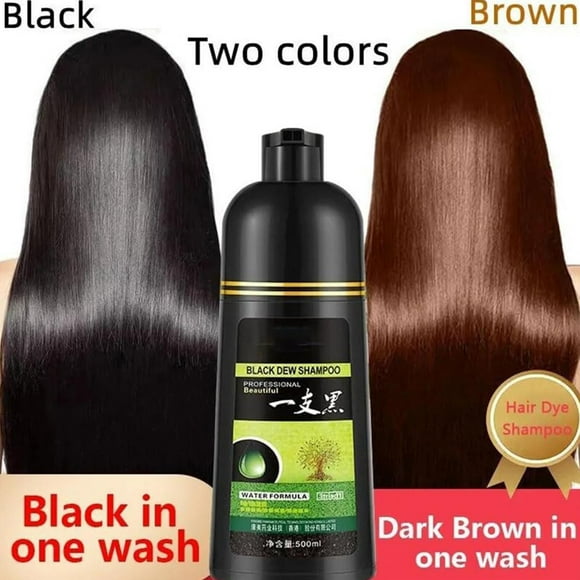 Hair Dye Shampoo 3 in 1 for Gray Hair, Herbal Ingredients Natural Shampoo Hair Dye for Women Men (Black)