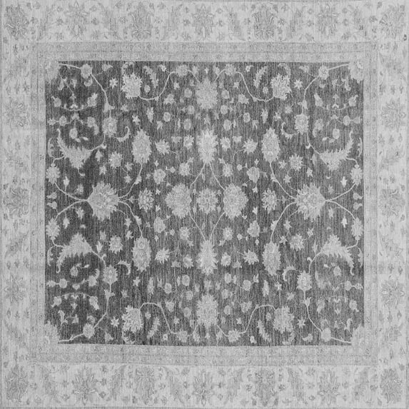 Ahgly Company Indoor Square Oriental Gray Modern Area Rugs, 8' Square