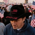 thumbnail image 2 of Fabrcox 1776-2026 USA 250th Anniversary Cowboy Hat Western America Flag Print Freedom Patriotic Independence Day 4th of July Hat Black 22.04"-22.83", 2 of 5