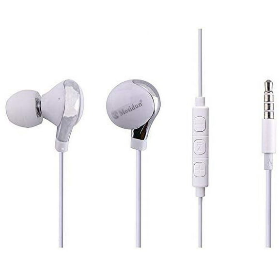 epacks EarFit Earbud Headphones with Microphone and Call Controller in-Ear (with Mic, White)