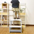 thumbnail image 5 of Wooden Cooking Step Stool for Kids,Adjustable Height,Kids Step Ladder Stool Safety Bar Helper,White, 5 of 5