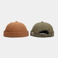 thumbnail image 4 of Mens Docker Cap Brimless Skullcap Sailor Cap Rolled Cuff Retro Beanie Hat, 4 of 10