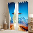 thumbnail image 2 of jejeloiu Modern Aircraft Airplane Blackout Curtains Set of 2 (52x84 Each),Nature Landscape Mountain Window Curtains For Men Women, 2 of 6