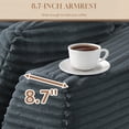 thumbnail image 6 of FFH Chaise Lounge Chair Indoor, 64.6" Oversized Modern Corduroy Sofa Couch, Comfy Sleeper Chair for Living Room, Apartment, Bedroom, Dark Gray, 6 of 10