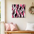 thumbnail image 6 of Canvas Wall Art, Pink Stripe Framed Canvas Prints for Bathroom Desk, Gradient Grey Moire Geometric Modern Abstract Small Gallery Wrapped Wall Decor for Home Office, Gifts, 8"x8" Ship Next Day, 6 of 9
