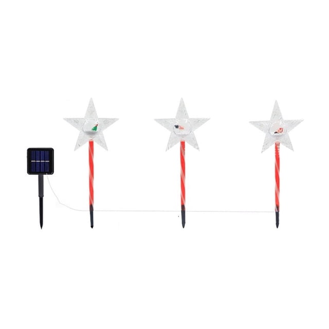 Christmas Solar Lights Star Christmas Tree Snowflake Modeling Multiple Lighting Modes Solar Floor Lights Holiday Outdoor Garden Patio Decoration One Tow Three