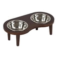 thumbnail image 1 of Tazón para Gatos con Soporte Ergonómico de Madera Recipiente Elevado de Acero Inoxidable Platos Inclinados para Alimentos y Agua Adecuado para Gatos, 1 of 8