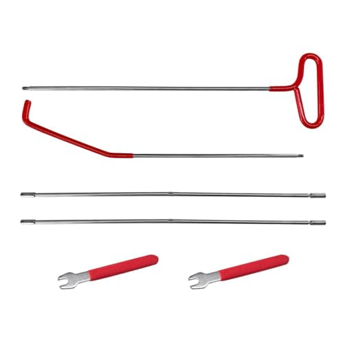 Car Long Reach Tool  67" Multi-Function Automotive Emergency Tool  Portable Long Pin Puller Hook Kit with Adjustable Length for Vehicles  Car Repair Tool Kit Accessories (Red)