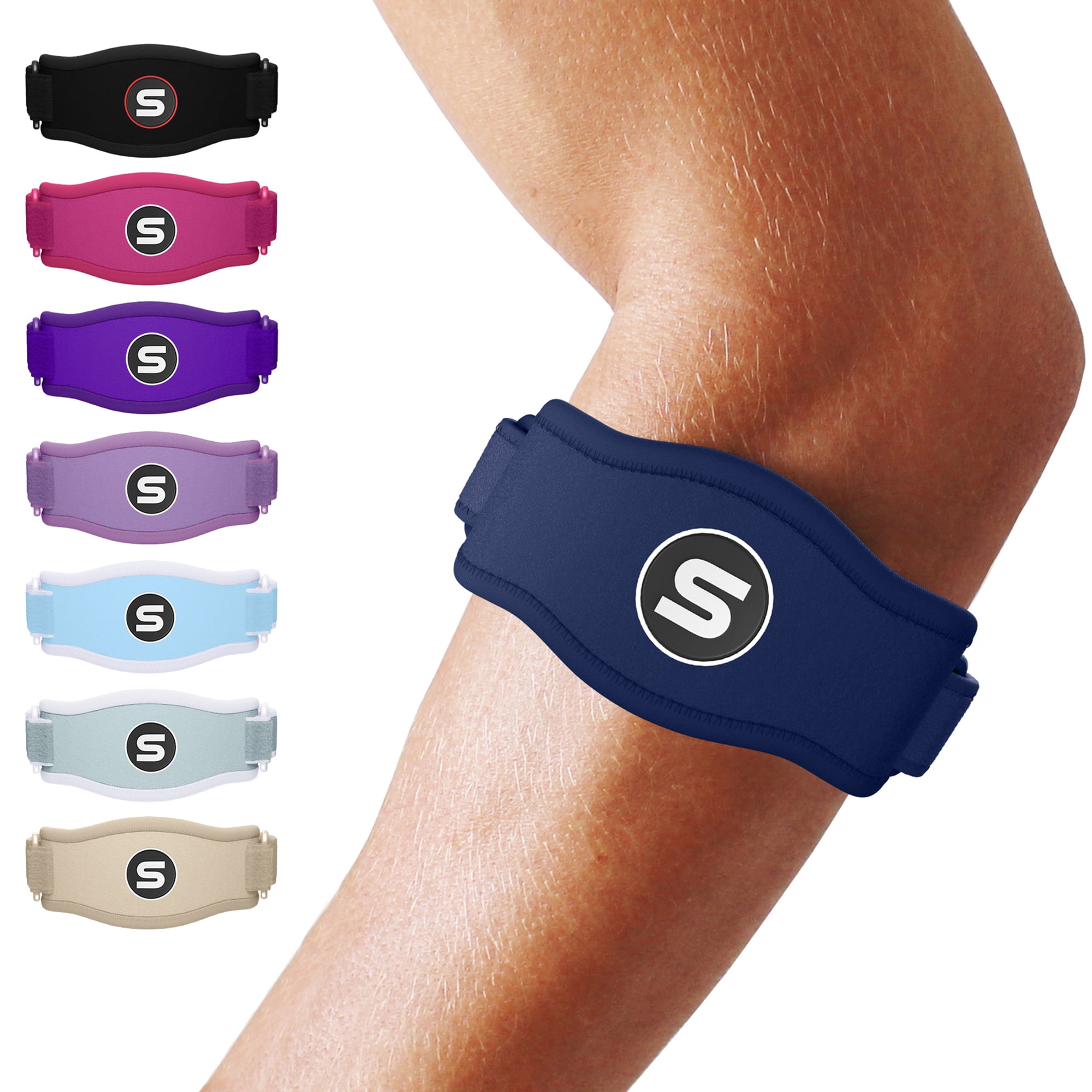 Sleeve Stars Tennis Elbow Brace for Men & Women, Relief for Tendonitis, Single, Navy Blue