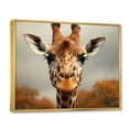 thumbnail image 2 of Designart "Portrait of a Gentle Giraffe" Animals Floater Framed Wall Art Living Room, 2 of 7