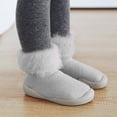 thumbnail image 5 of PINQI Unisex Child Warm Slippers Socks Slipper Baby Girls Kids Solid Knit Stocking Soft Warm Shoes Toddler Boys Sole Rubber Baby Shoes(Gray,9-12 Months), 5 of 5