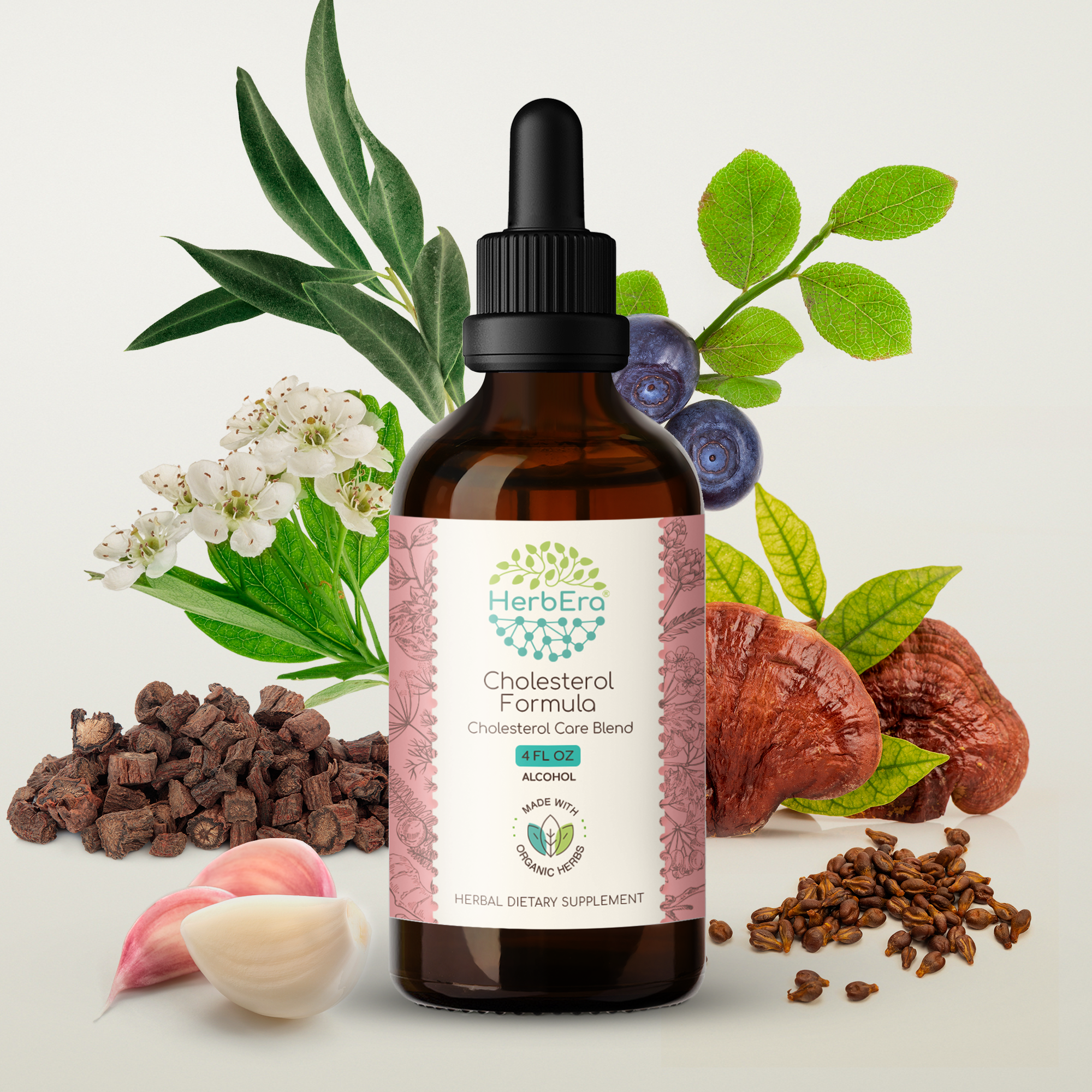 Cholesterol Formula Alcohol Extract Tincture. Cholesterol Care Blend 4