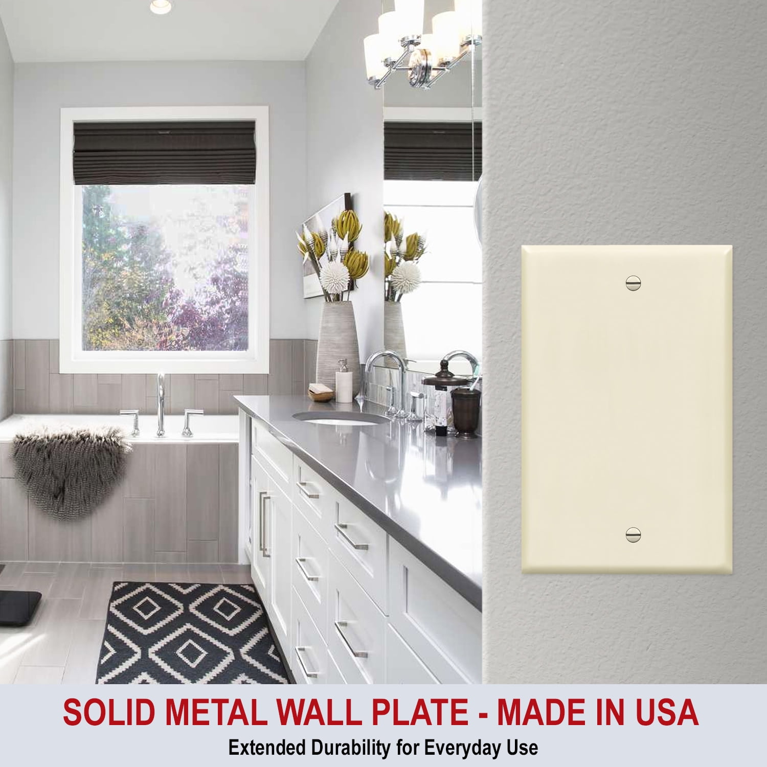 Leviton PJ21-W 3-Gang Wall Plate - Midway Size, 2 Toggle Switches & 1 Duplex Outlet Opening, White Nylon