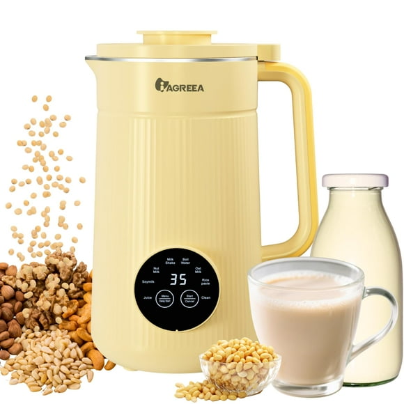 IAGREEA 35oz Nut Milk Maker Machine, 8in1 Soy Milk Maker for Homemade Milkshake/Almond/Oat/Rice, 10 Blades Automatic Electric Blender Machine With Delay Start/Boil Wat