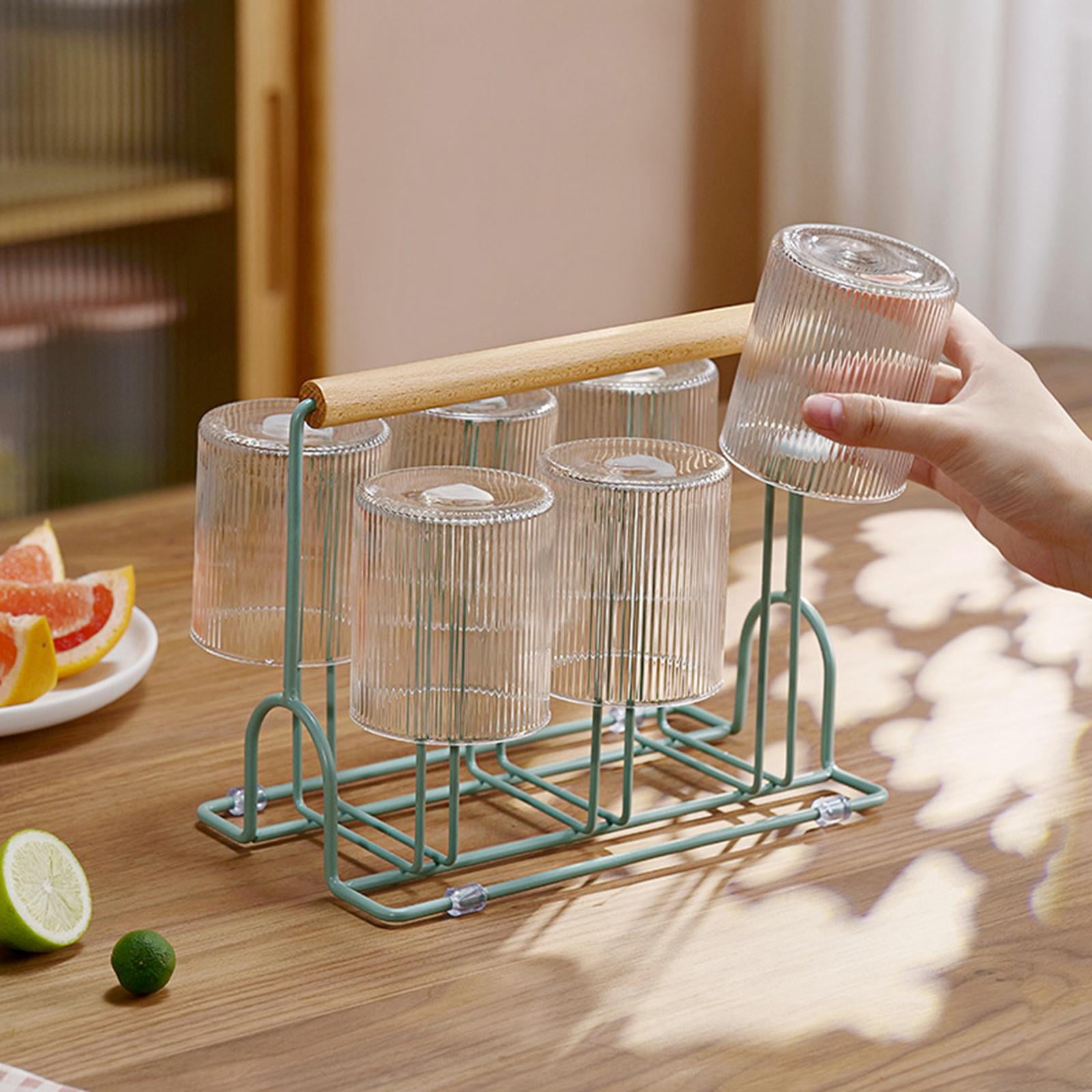 Woiworco Wooden Bottle Drying Rack, Nature Bamboo Retractable Cup Drying  Rack and Mug Tree, Dish Drying Rack and Cup Drying Stander Holder for Cup