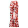 thumbnail image 7 of KDFJPTH Women's Retro Floral Print Flare Pants High Waist Boho Bell Bottom Trousers Red XL, 7 of 7