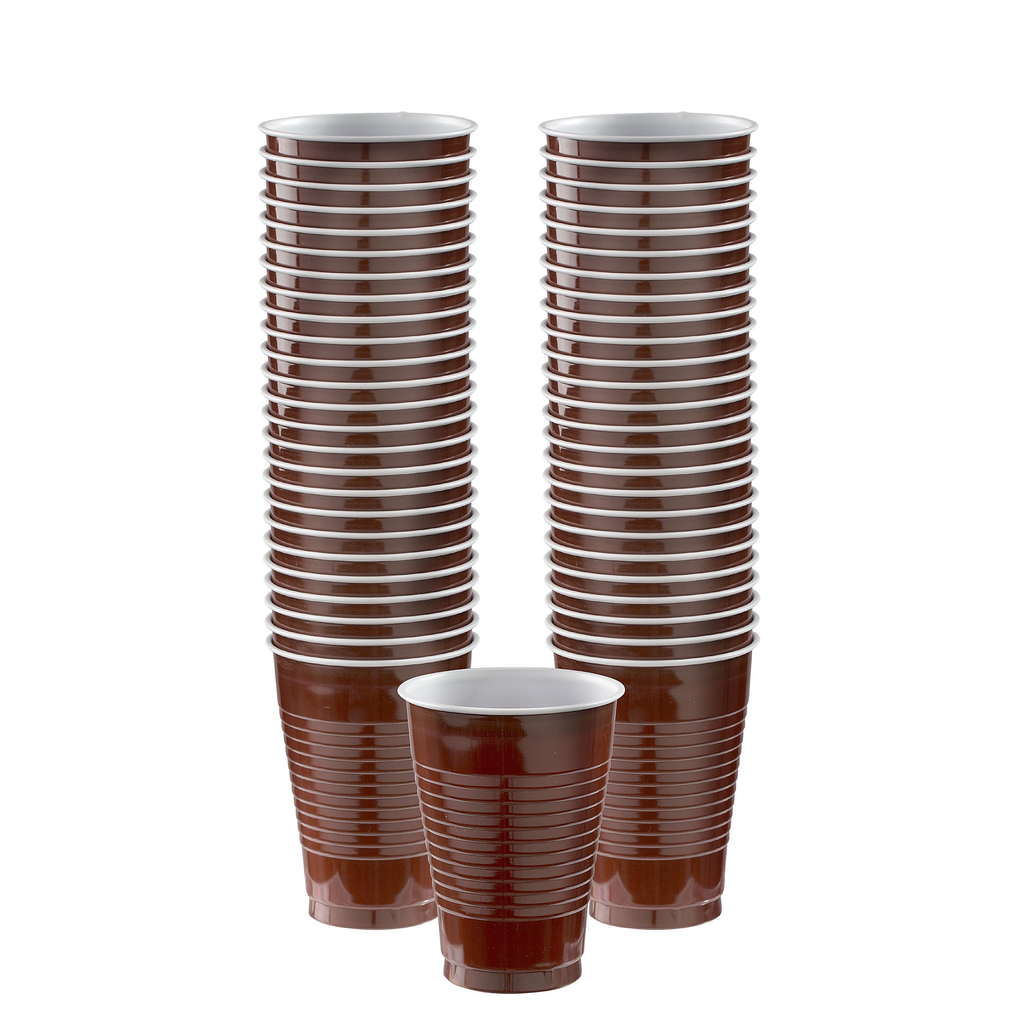 Big Party Pack 12 oz Plastic Cups Chocolate Brown
