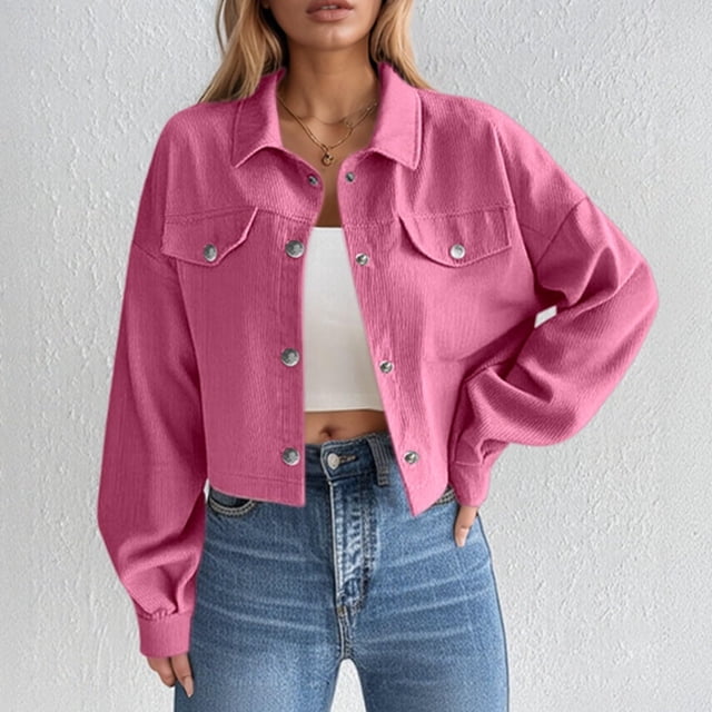 Ailaofu Surchemises Courtes en Velours Côtelé pour Femmes, Mode, Vestes Boutonnées, Hauts, Automne, Tendance, Chemises à Manches Longues