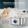 thumbnail image 3 of Pet Water Fountain Stainless Steel with Window Water Feeder (EU Plug), 3 of 5