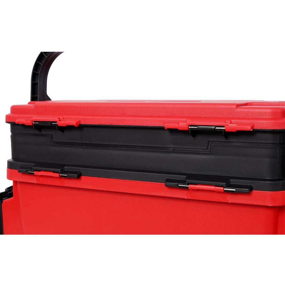 Dual-layer Fishing Tackle Box,Tackle Box Organizer Fishing Box Large,With 2pcs Rod Holder,2pcs Cup Holder,1pc Carring Strap