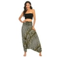 thumbnail image 2 of SWSMCLT Women's Boho Yoga Pants Soft Indian Dance Beach Pants Hippie Gym Yoga Comfy Thin Fitted Cool Ankle A00801 Small-Large, 2 of 5