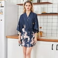 thumbnail image 3 of zanvin Vêtements de Nuit Femmes Soie Simulée Pyjamas Dames Lingerie Peignoir Robe de Chambre Mariée Robe de Chambre, 3 of 5