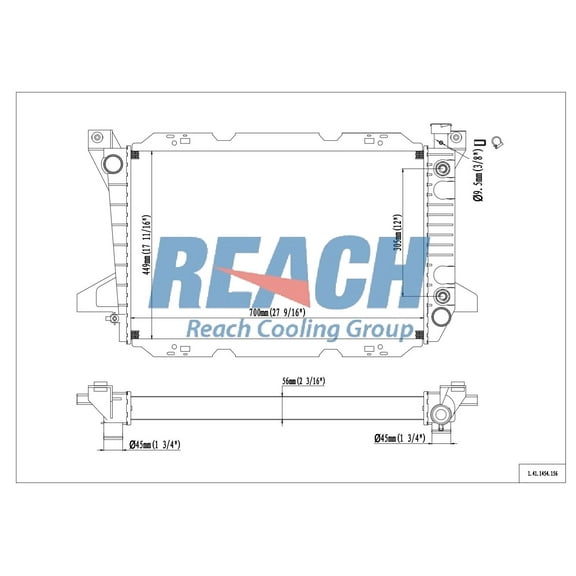 REACH 41-1454 Radiator for BRONCO 85-92/F-Series 85-97, Automotive Radiator Replacement Part