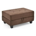 thumbnail image 2 of Passion Furniture Gallant Chocolate Microfiber Upholstered Storage Ottoman, 2 of 5