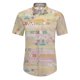 thumbnail image 1 of Camisas De Mezclilla Para Hombre Camisas estampadas para hombre, camisas de playa con botones de manga corta para hombre (Pink, S), 1 of 7