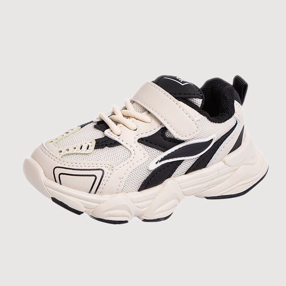 Gyujnb Color-Blocked Low Top Casual Sneakers Hook and Loop Strap Closed Toe Shoes (Baby, Toddler),8.5