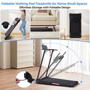 3.5HP Foldable Walking Pad with Incline & Handle, LED Display, 0.6-10MPH, 400LBS Capacity Portable Treadmill for Home Workouts