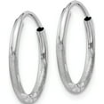 thumbnail image 3 of 14K White Gold 1.5mm Diamond-Cut Endless Hoop Earrings (14 X 14) Made In Peru xy1197, 3 of 6