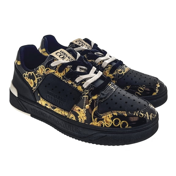 Versace Jeans Couture Mens Black Gold Signature Classic  Sneakers-EU42 for Mens