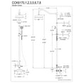 thumbnail image 2 of Kingston Brass CCK6173 Vintage Tub Wall Mount Rain Drop Shower System with Hand Shower in Antique Brass, 2 of 4