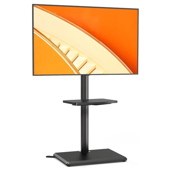 Floor TV Stand with Mount for Most 32-60 Inch Flat/Curved TVs up to 88 lbs, Height Adjustable TV Mount Stand with Wood Base, Swivel TV Stand for Bedroom, Corner & Living Room, Max 400x400mm