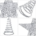 thumbnail image 2 of Christmas Tree Topper,8" Christmas Tree Star Toppers for Christmas Decoration,Silver 3D Hollow Glitter Star for Xmas Decorations, 2 of 6
