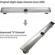 Neodrain 40-Inch Linear Shower Drain with Removable Quadrato Pattern Grate,Professional Brushed 304 Stainless Steel Rectangle Shower Floor Drain Manufacturer,with Leveling Feet,Hair Strainer