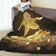 thumbnail image 6 of Fuzoiu Golden Glitter And Light Print Ultra-Soft Micro Fleece Blanket,All Seasons Flannel Throw, Lightweight Blanket for Bed, Sofa, Couch, Movie Night, Camping, and Travel-40"x30", 6 of 7