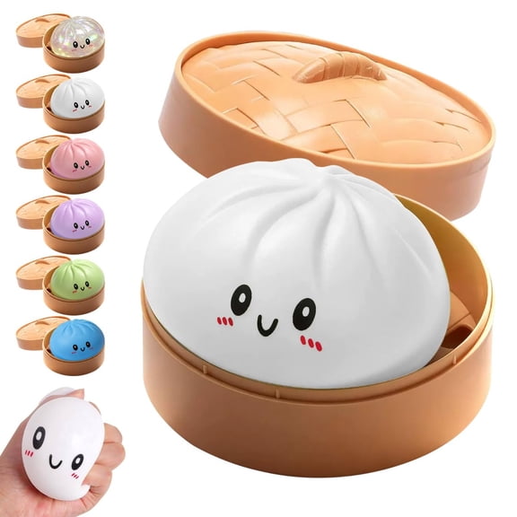 Boxed colorful dumpling stress balls, soft decompression dough, sensory fidget for all ages anxiety