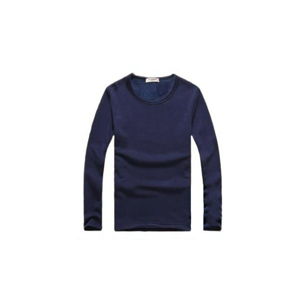 Sonducket Top básico para hombre, ropa interior cálida de otoño, Base para clima frío, ropa de Color sólido, Jersey informal de ocio, deportes, Camisetas XXL Espesar azul oscuro Sonducket AP013161-20